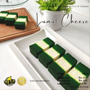 Kek Lumut Cheese Kukus (Pandan Cheese)